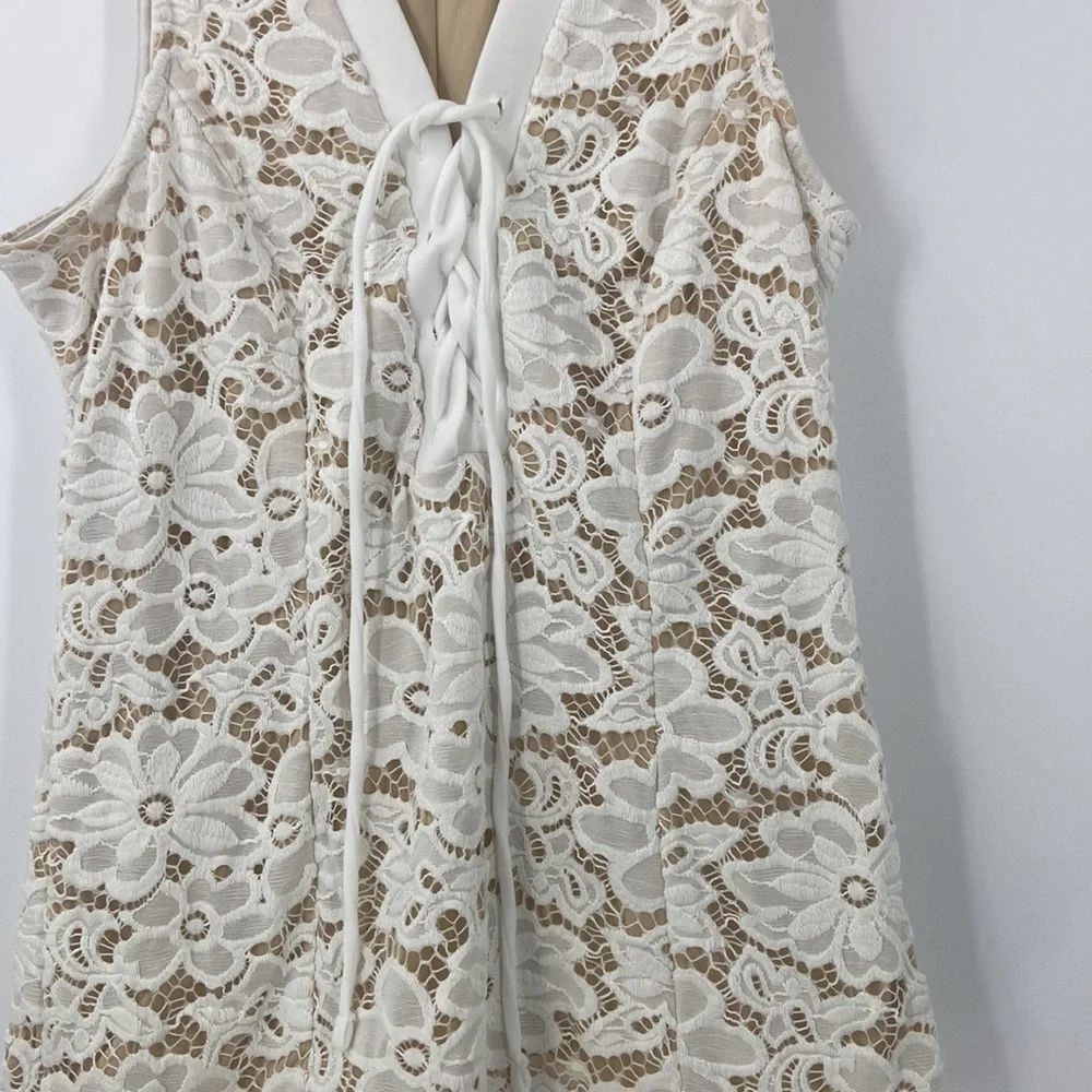 Venus creamy white lace top with criss cross tie front detail romantic - Picture 7 of 12